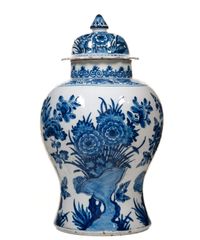 A Five Piece Blue and White Dutch Delft Garniture - image 3