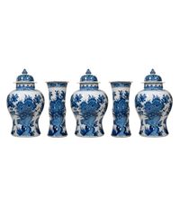 A Five Piece Blue and White Dutch Delft Garniture - image 2