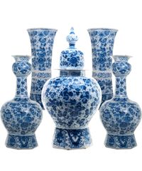 A Blue and White Dutch Delft 5-Piece Garniture - image 1