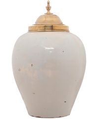 A Dutch Delft Tobaccojar 'De Hoop' with Copper Lid - image 2