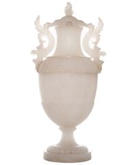 XIX Century Pair of Large Italian Alabaster Covered Urns - image 4