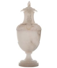 XIX Century Pair of Large Italian Alabaster Covered Urns - image 6