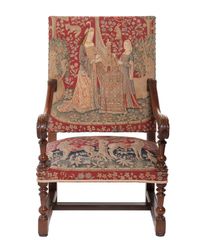 A Good Tapestry Upholstered Walnut Louis XIV Arm Chair - image 1