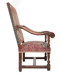 A Good Tapestry Upholstered Walnut Louis XIV Arm Chair - image 2