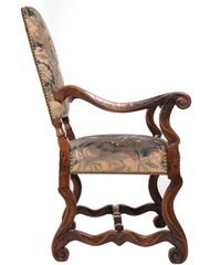 A Good Pair of Gobelin Upholstered Walnut Louis XIV Arm Chairs - image 2