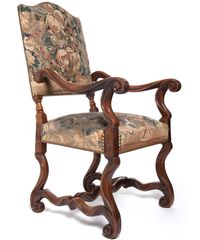 A Good Pair of Gobelin Upholstered Walnut Louis XIV Arm Chairs - image 3