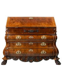 A Burr Walnut Klap Bureau - afbeelding 1
