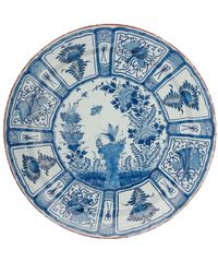 Een Paar Blauw Witte Delfts Aardewerk Schotels met 'Wanli' Decor - afbeelding 2