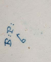 Een Paar Delfts Aardewerk Tabakspotten met Koperen Deksels - 'Burgamot' en 'Rappé' - afbeelding 4