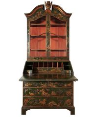An English Laqué Secretary Bookcase with Chinoiserie Decor - image 2