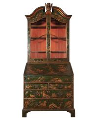 An English Laqué Secretary Bookcase with Chinoiserie Decor - image 1