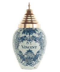 A Blue and White Tobacco Jar in Delft Earthenware 'St-Vincent' - afbeelding 1