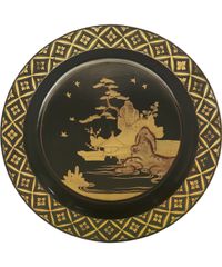 A Pair Japanese Export Black Lacquered Woden Plates - Edo period - image 2