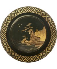 A Pair Japanese Export Black Lacquered Woden Plates - Edo period - image 3