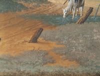 Josephus Augustus Knip - Gouache op Papier - Italiaans Landschap met Figuren - afbeelding 2