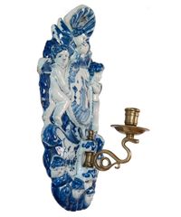 An Unusual Blue and White Dutch Delft Wall Sconce - image 2