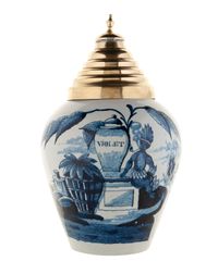 A Set of Five Blue and White Dutch Delft 'VOC' Tobacco Jars - afbeelding 2