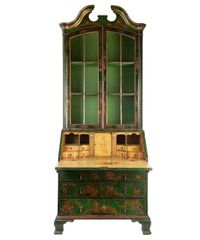 An English Laqué Secretary Bookcase with Chinoiserie Decor - image 2