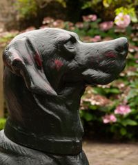 A Pair of French Life-Size Models of Hounds Entitled 'Deux Chiens Assis' - image 6
