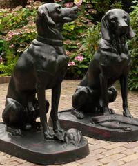 A Pair of French Life-Size Models of Hounds Entitled 'Deux Chiens Assis' - image 2