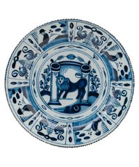 Een Set van Drie Blauw-witte Delftse Schotels - afbeelding 2