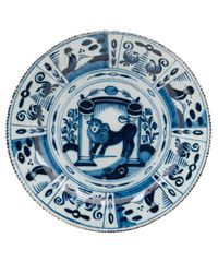 Een Set van Drie Blauw-witte Delftse Schotels - afbeelding 3