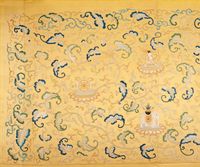 An Imperial Yellow-ground Embroidered Silk Panel - image 2