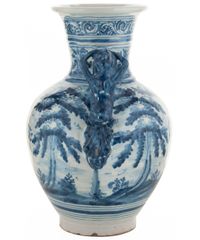 A Pair Tin-Glazed Earthenware Blue and White Vases - image 7