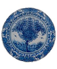 Een paar zogenaamde 'Tea Tree Chargers' van Delfts aardewerk - afbeelding 2