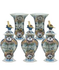 5-Piece Polychrome Small Dutch Delft Garniture - image 1
