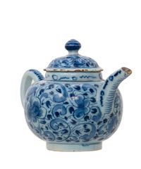 Dutch Delft Blue and White Teapot and Cover - image 4