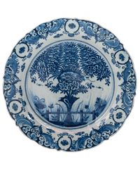 A So Called 'Tea Tree' Charger in Delft Earthenware - image 1