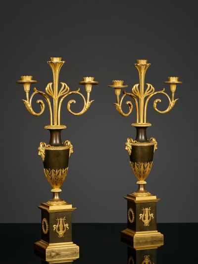 Pair of French Empire candelabra