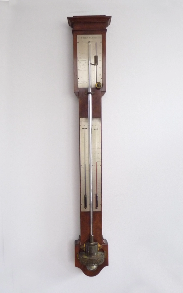Franse Stickbarometer circa 1830 gesigneerd  Vincent CHEVALIER ainé, Parijs - afbeelding 1
