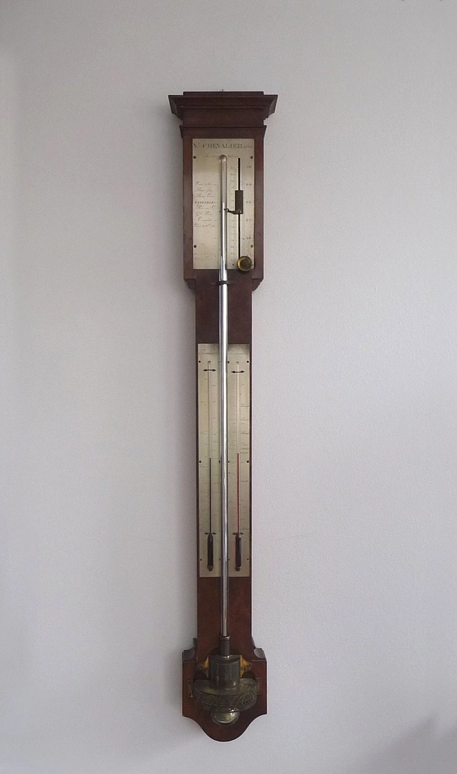 Franse Stickbarometer circa 1830 gesigneerd  Vincent CHEVALIER ainé, Parijs - afbeelding 5