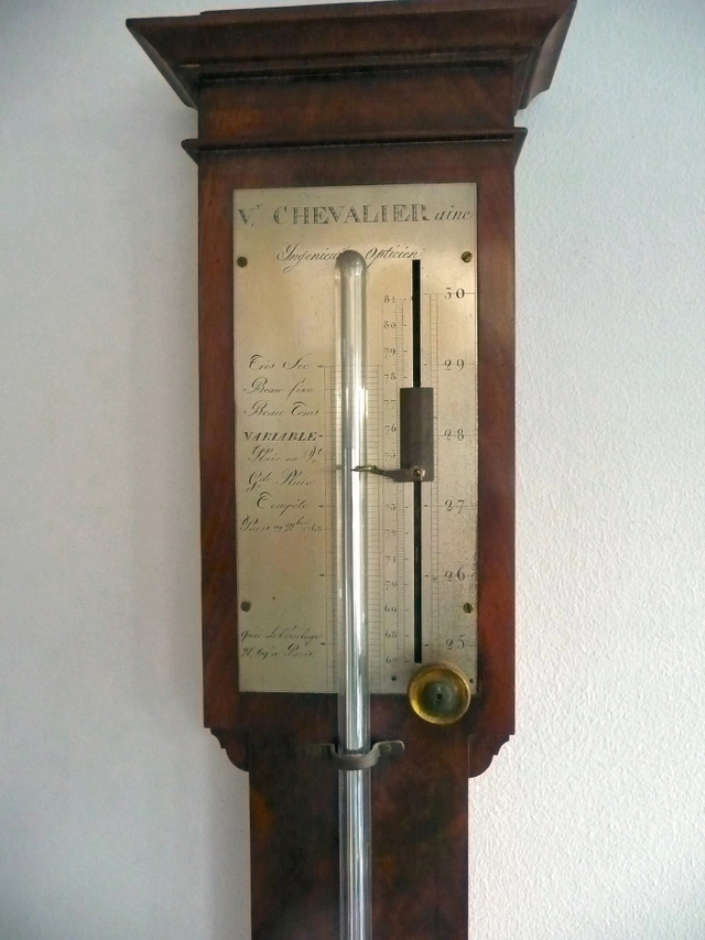 Franse Stickbarometer circa 1830 gesigneerd  Vincent CHEVALIER ainé, Parijs - afbeelding 6