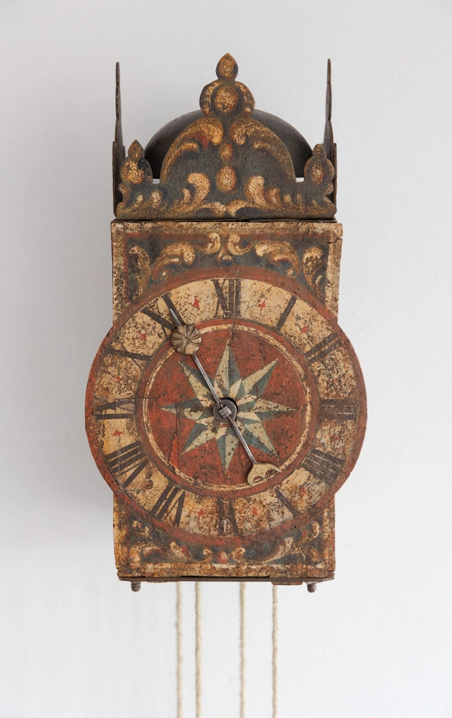 Renaissance Eisenuhr, polychrome renaissance ijzeren wandklok met balans. Circa 1650, Zuid-Duitsland - afbeelding 1