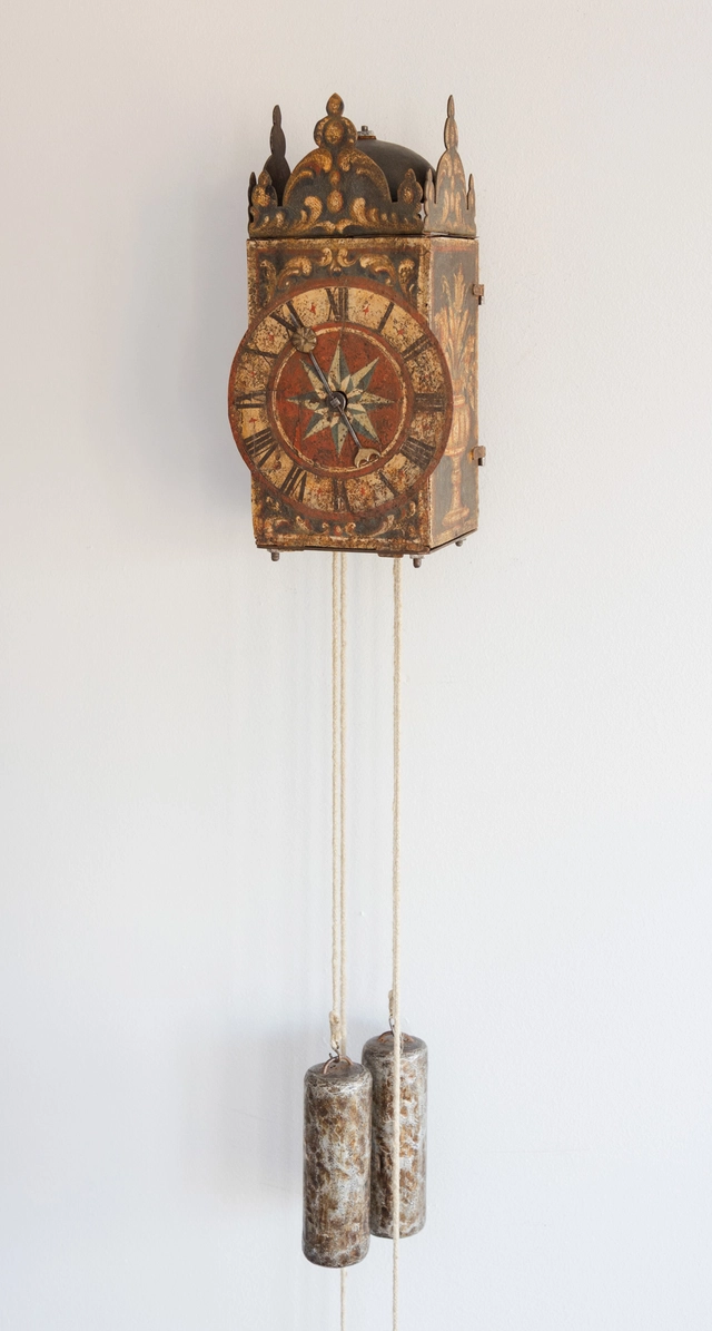 Renaissance Eisenuhr, polychrome renaissance ijzeren wandklok met balans. Circa 1650, Zuid-Duitsland - afbeelding 5