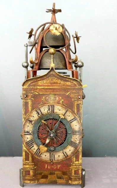 A gothic iron clock with foliot, South Germany, dated 1607. - image 6