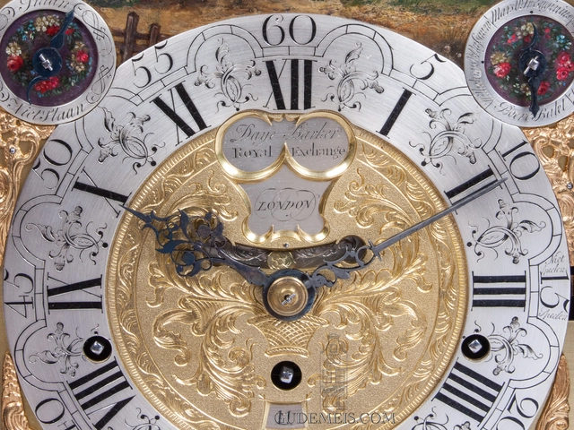 Een Englese tafelklok met speelwerk en mechaniek, Daye barker London, circa 1760. - afbeelding 4