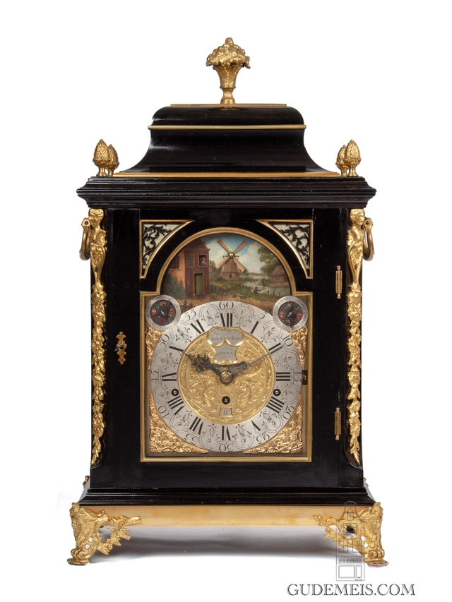Een Englese tafelklok met speelwerk en mechaniek, Daye barker London, circa 1760. - afbeelding 2