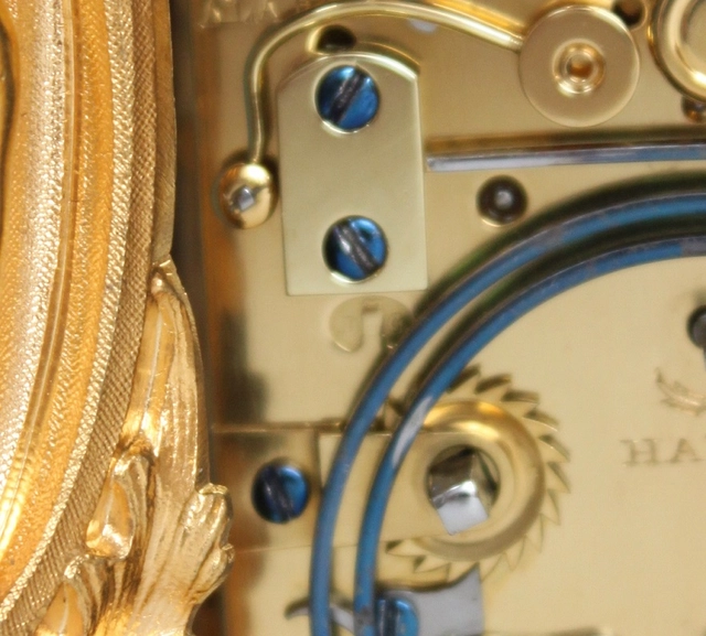 A rare French gilt Sevres mounted Rococo case carriage clock, Drocourt circa 1860 - afbeelding 8