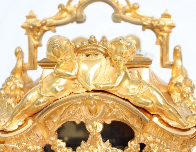 A rare French gilt Sevres mounted Rococo case carriage clock, Drocourt circa 1860 - afbeelding 9