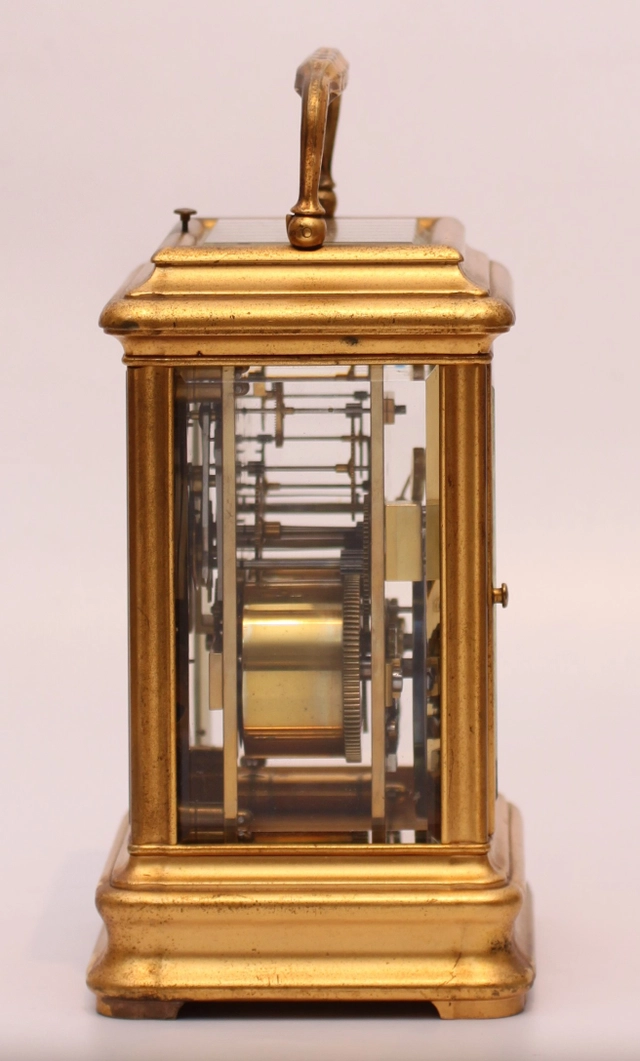 A fine French gilt brass 'Giant' carriage clock, Drocourt, circa 1870 - afbeelding 4