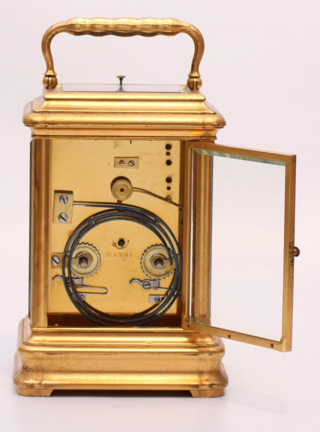 A fine French gilt brass 'Giant' carriage clock, Drocourt, circa 1870 - afbeelding 5