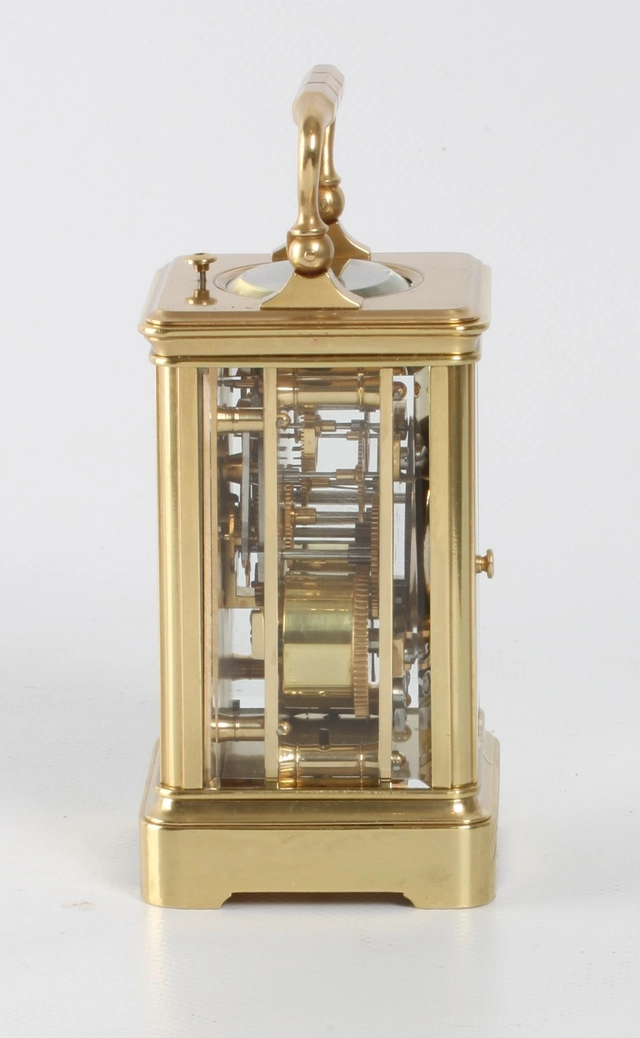 A small French brass striking carriage clock, circa 1860 - afbeelding 2