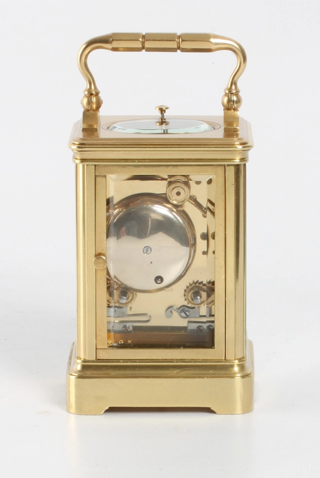 A small French brass striking carriage clock, circa 1860 - afbeelding 3
