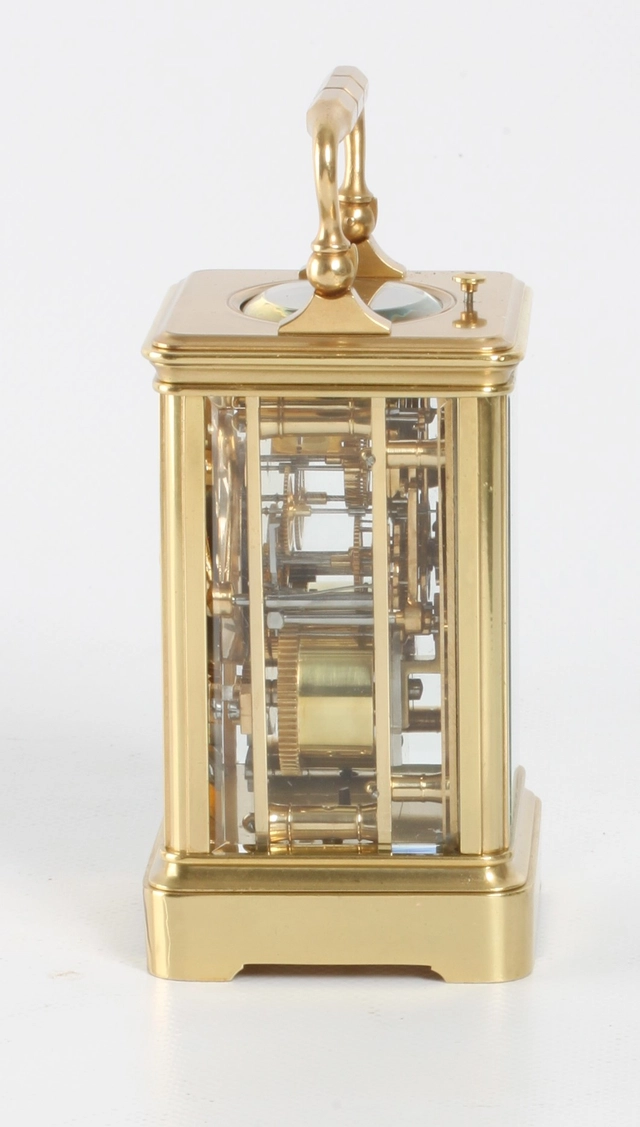 A small French brass striking carriage clock, circa 1860 - afbeelding 5
