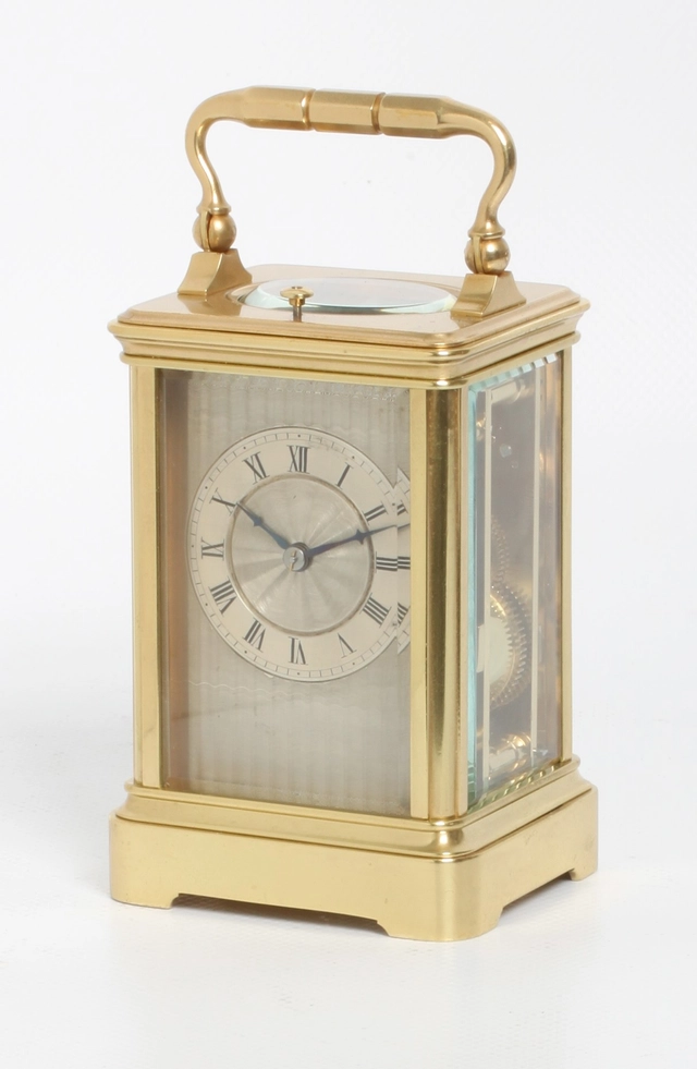 A small French brass striking carriage clock, circa 1860 - afbeelding 6