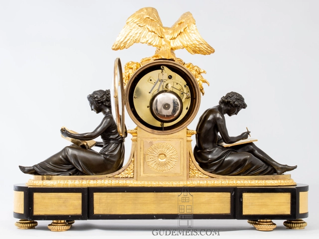 Een grote Franse Louis XVI pendule studie en filosofie, Remond, circa 1790. - afbeelding 8
